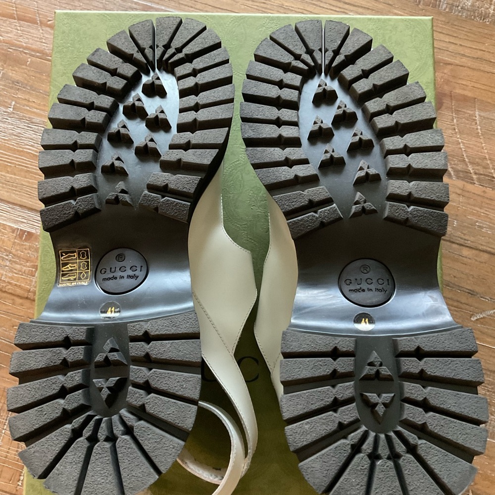 Gucci white off lug sandals size 41/10-10.5 - Picture 11 of 14